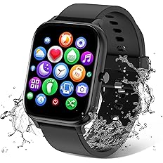 Smart Watch for Men Women Compatible with iPhone Samsung Android Phone 1.83 inch Full Touch Screen IP68 Waterproof Bluetooh F