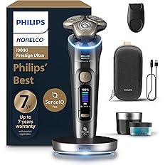 Philips Norelco Shaver i9000 Prestige Ultra, Wet & Dry Electric Shaver, Dark Slate, SenseIQ Pro Technology, Triple Lift & Cut