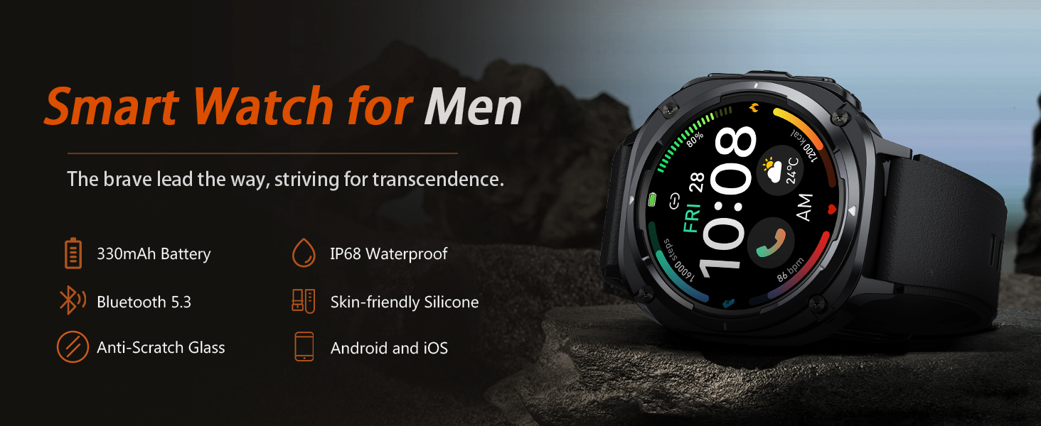 Smartwatch Herren Dual