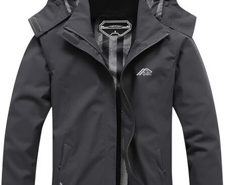 Women's Waterproof Raincoat Lightweight Rain Jacket Detachable Hood Travel Outdoor