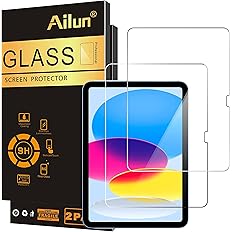 Ailun Screen Protector for iPad 11th A16 2025 [11 Inch] / 10th Generation 2022 [10.9 Inch], Tempered Glass [Face ID & Apple P