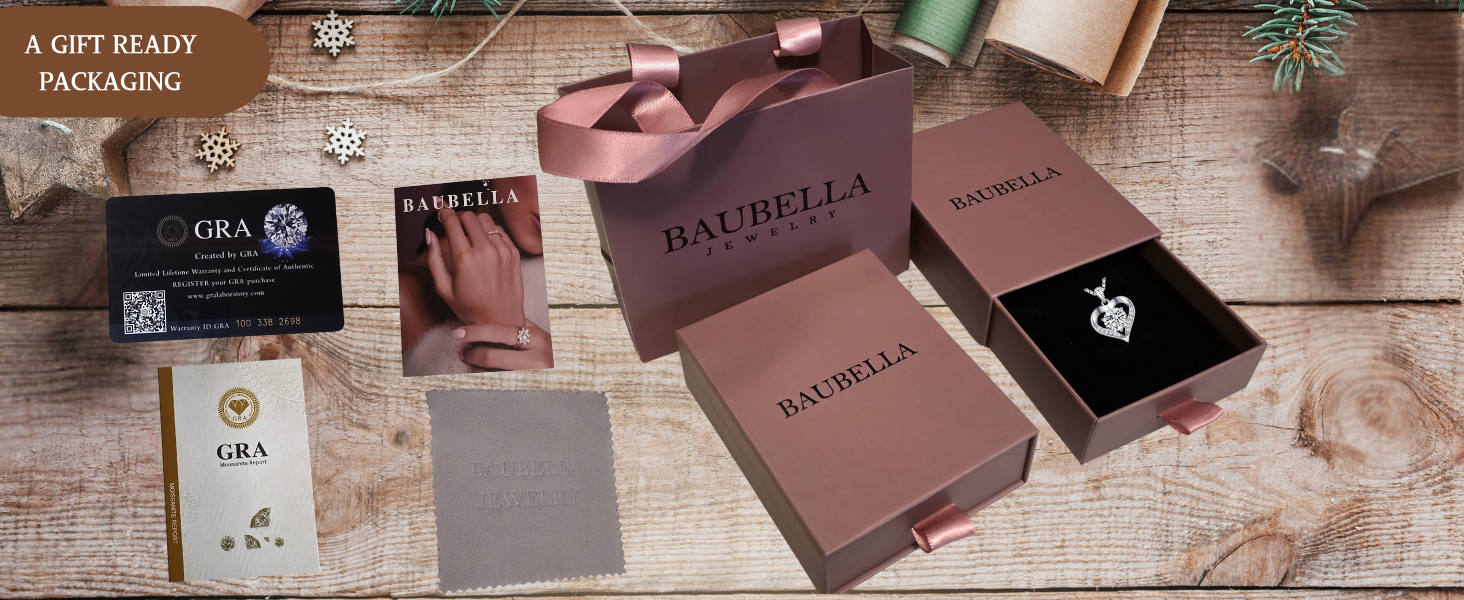 A gift ready packaging for moissanite necklace