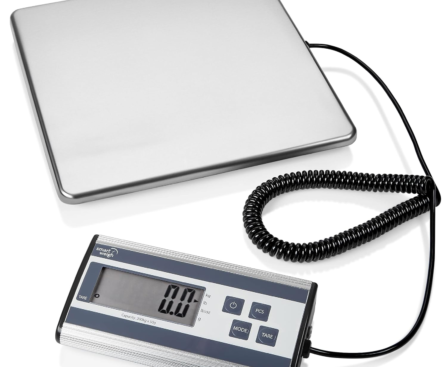 Smart Weigh Digital Postal Shipping Scale, Heavy Duty, 440 lb Capacity, 6 oz Readability, Hold & Tare Function, Stainless Steel Platform